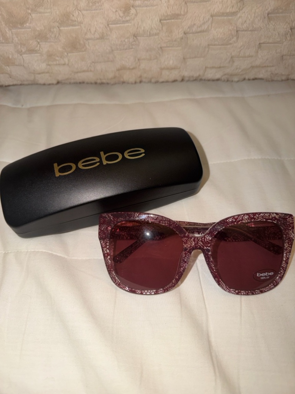 NEW BEBE Sunglasses BB 7248 612 Berry Lace with BB case